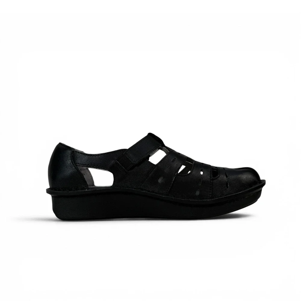 Alegria Pesca Fisherman Sandals Womens US 7 7.5 EU 37 Black Butter Leather